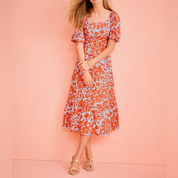 NWT Talbots PUFF SLEEVE POPLIN DRESS - Picture 5 of 5